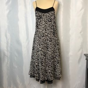 Laundry by Shelli Segal Women’s Silk Black Pattern Straps Dress Size 8